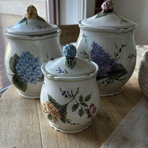 Floral Ceramic Canister Set